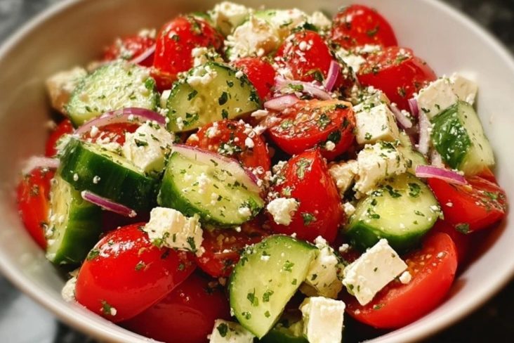 Greek Cucumber Tomato Feta Salad