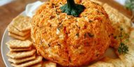 Homemade Doritos Pumpkin Shaped Cheese Ball