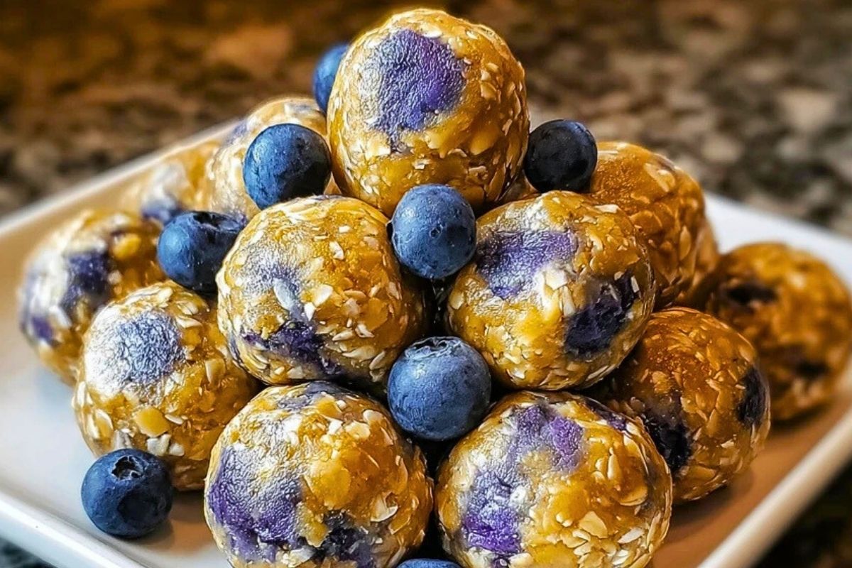 No-Bake Lemon Blueberry Protein Bites