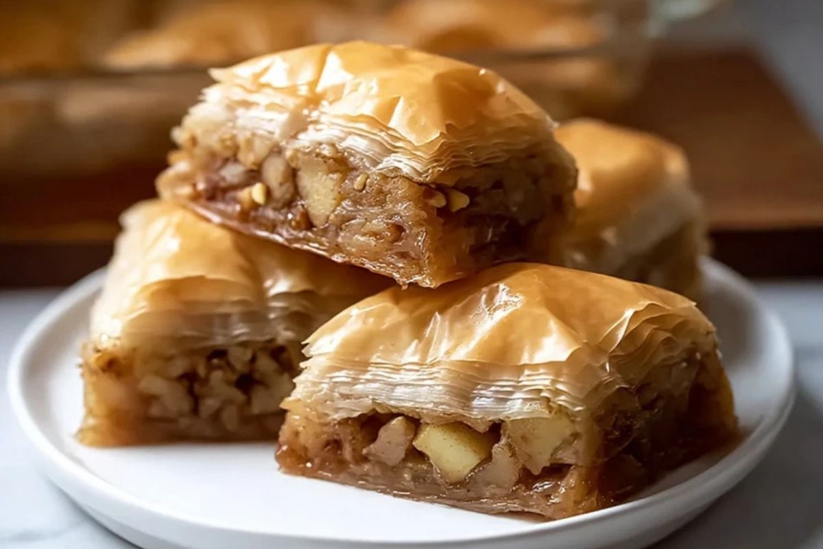 Apple Pie Baklava with Maple Syrup