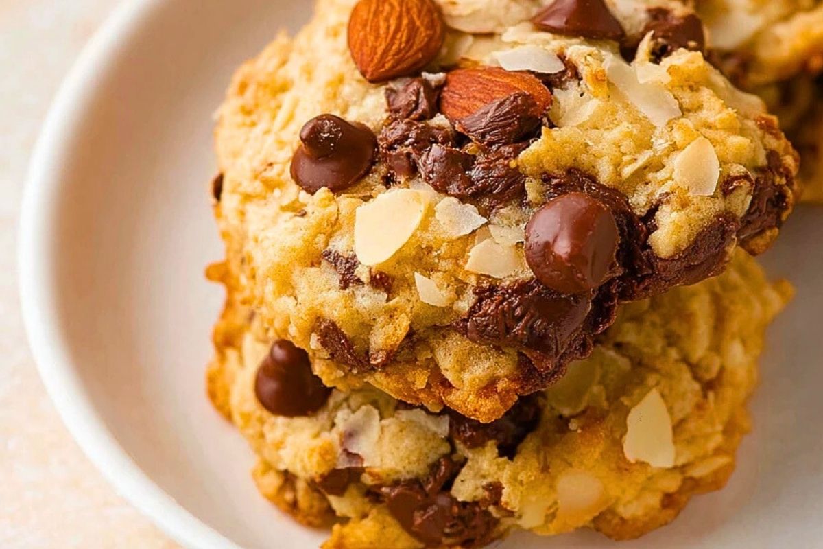 Chocolate Coconut Cookies with Almonds