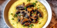 Creamy Garlic Polenta With Mushrooms