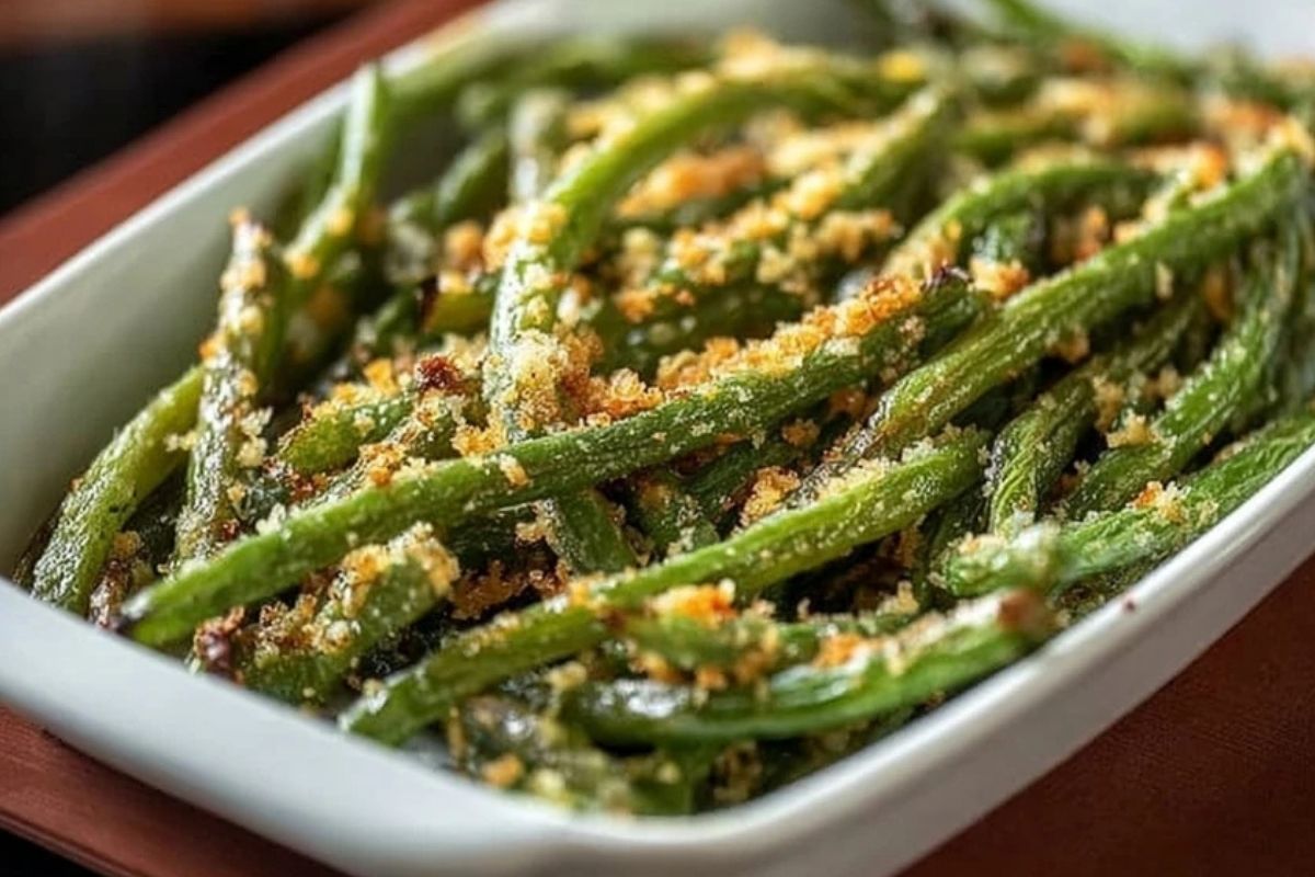 Crispy Parmesan Roasted Green Beans