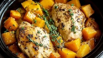 Crockpot Maple Dijon Chicken With Butternut Squash