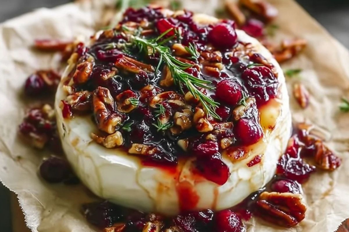 Easy Cranberry Pecan Baked Brie