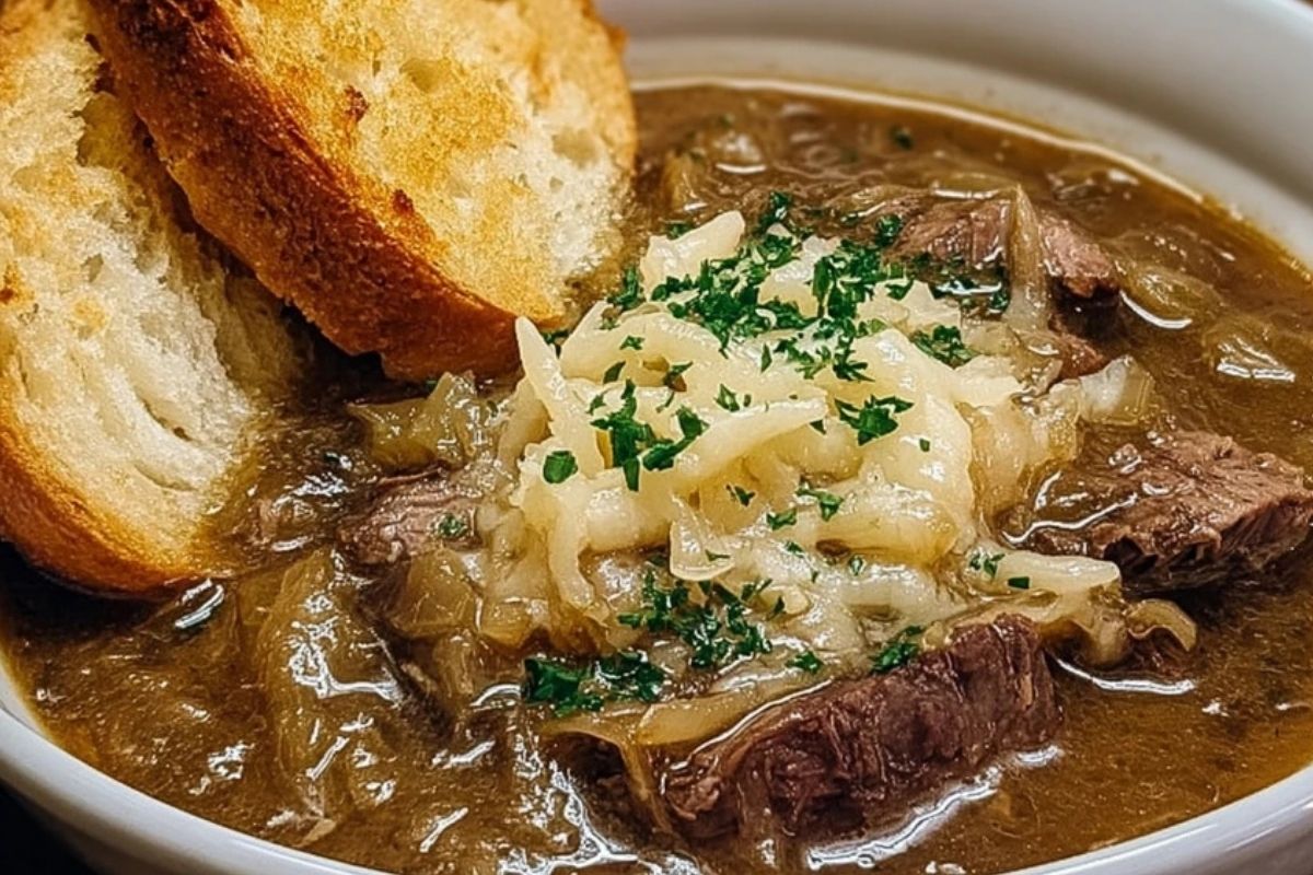 French Onion Beef Short Rib Soup