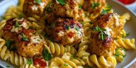 Garlic Butter Chicken Bites with Spicy Cajun Alfredo Twisted Pasta
