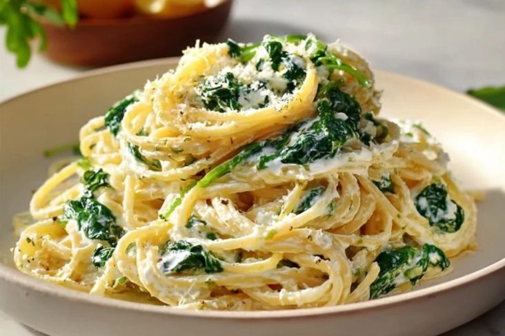 Lemon Ricotta Pasta with Spinach