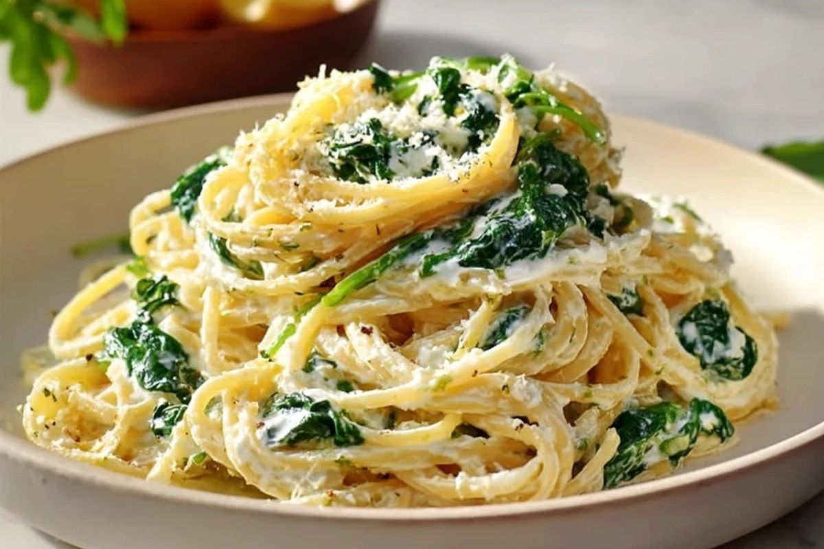 Lemon Ricotta Pasta with Spinach