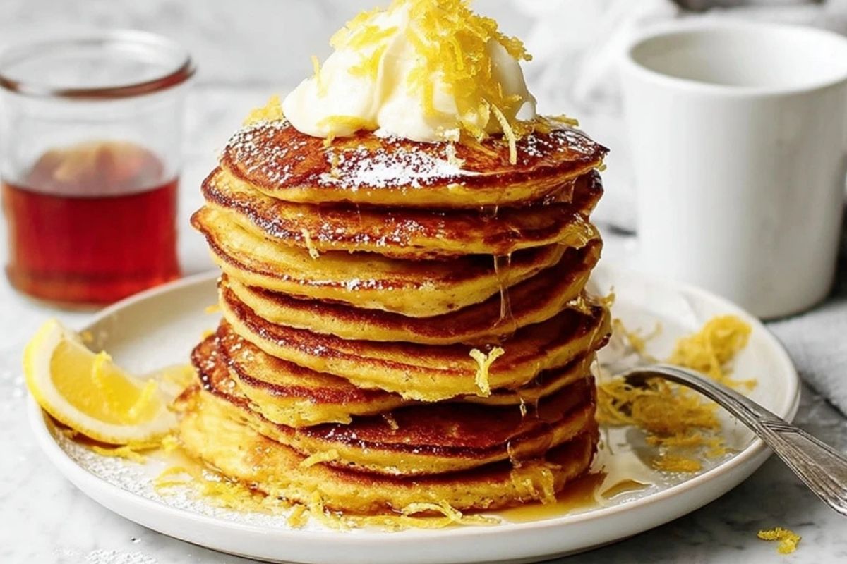 Lemon Ricotta Protein Pancakes