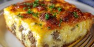 Sausage Egg and Cream Cheese Hashbrown Casserole