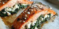 Spinach and Feta Stuffed Salmon