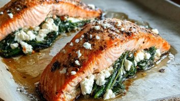 Spinach and Feta Stuffed Salmon
