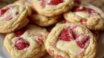 Strawberry Cheesecake Stuffed Cookies
