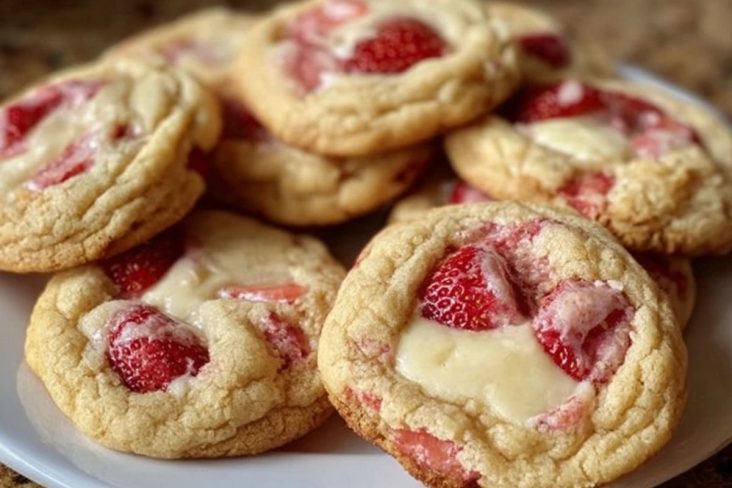 Strawberry Cheesecake Stuffed Cookies