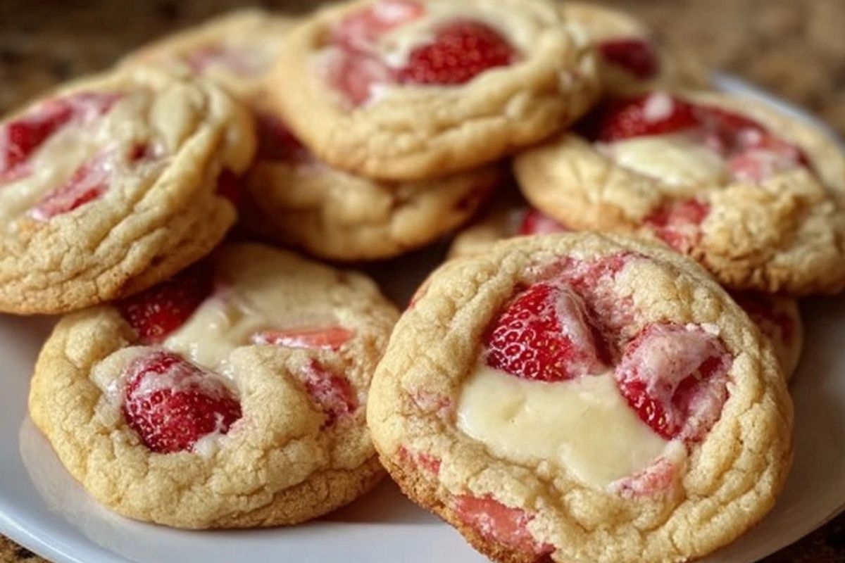 Strawberry Cheesecake Stuffed Cookies