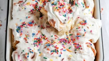 Birthday Cake Cinnamon Rolls