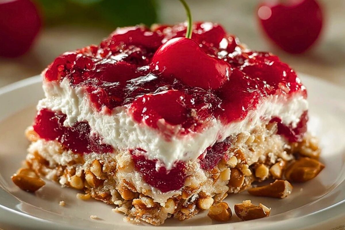 Cherry Pretzel Squares