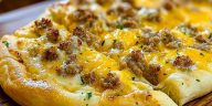Delicious Sausage Gravy Crescent Roll Breakfast Pizza