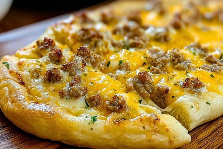 Delicious Sausage Gravy Crescent Roll Breakfast Pizza