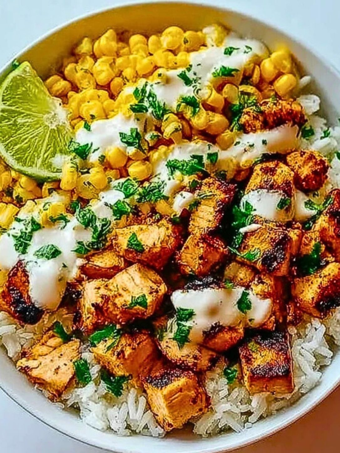 Effortless Street Corn Chicken Rice Bowl