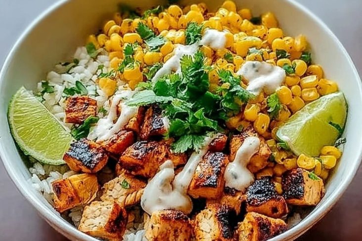 Effortless Street Corn Chicken Rice Bowl