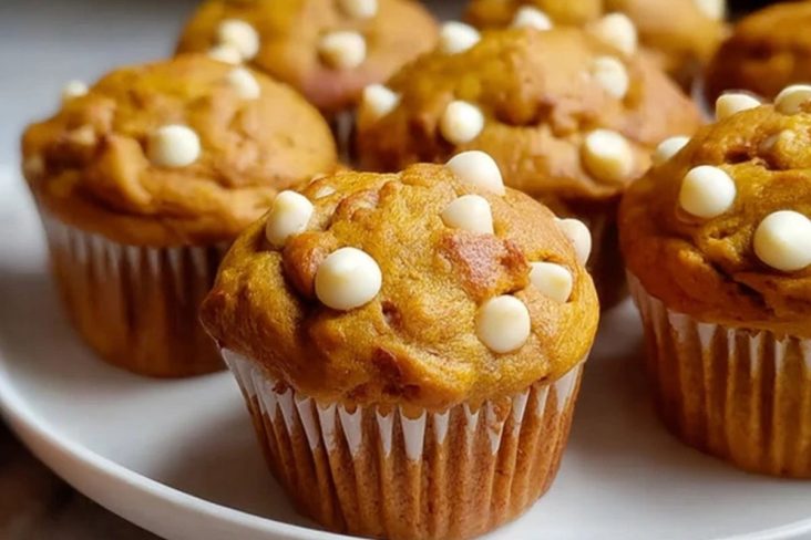 Moist Pumpkin White Chocolate Chip Muffins