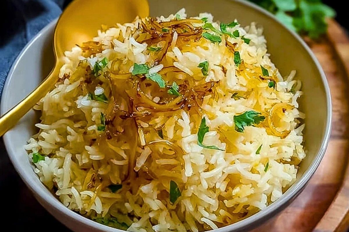 Savory Golden Onion Butter Jasmine Rice