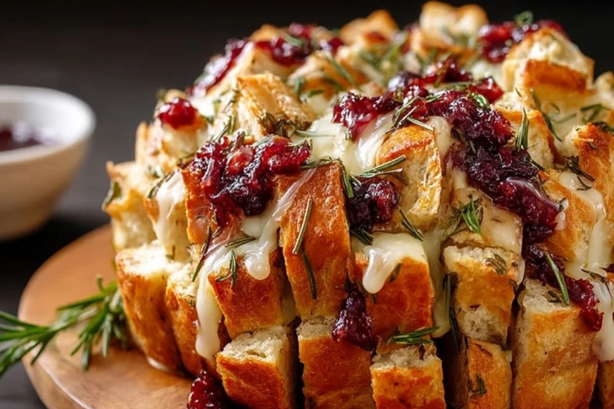 Pull-Apart Sourdough Brie and Cranberry Bread