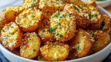 Crispy Cheesy Garlic Potatoes