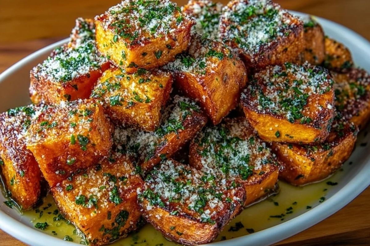 Garlic Parmesan Sweet Potato