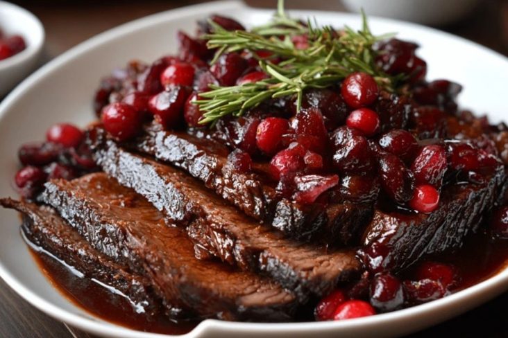 Slow Cooker Cranberry Glazed Brisket