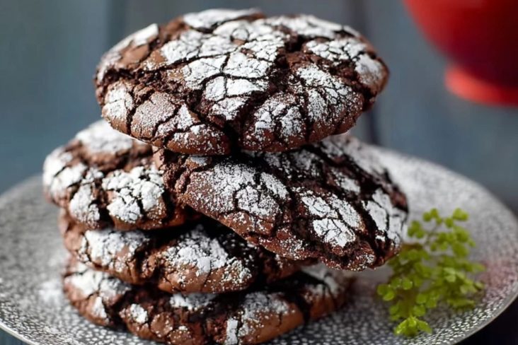 Chewy Chocolate Brownie Crinkle Cookies