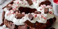 Chocolate Peppermint Christmas Pavlova Wreath Dessert