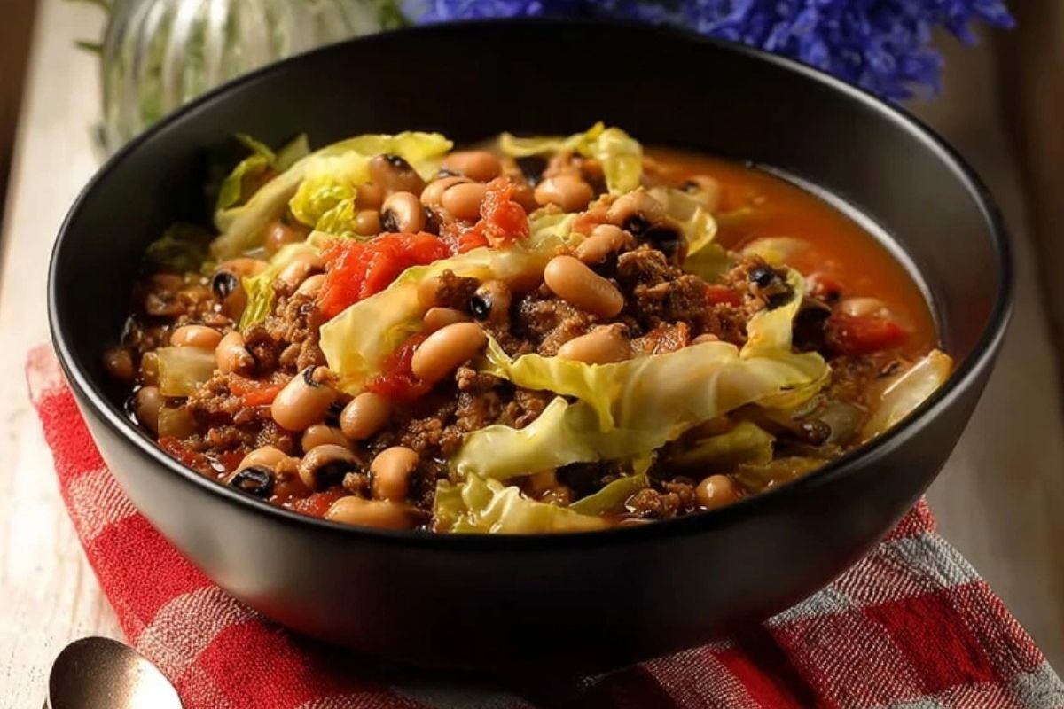Comforting Black Eyed Peas and Cabbage