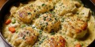 Comforting Chicken And Dumplings With Biscuits