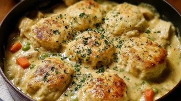 Comforting Chicken And Dumplings With Biscuits
