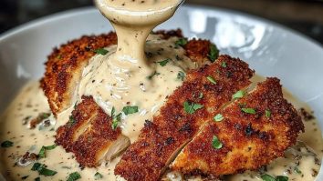 Creamy Parmesan Crusted Chicken with Garlic Sauce