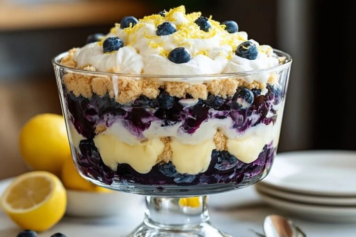 Easy Lemon Blueberry Cheesecake Trifle