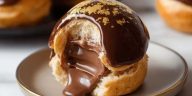 Gold-Dusted Chocolate Profiteroles