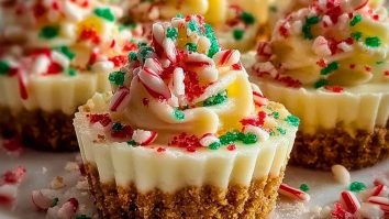 No-Bake Christmas Mini Cheesecakes