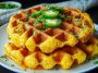 Spicy Cheddar Jalapeño Cornbread Waffles