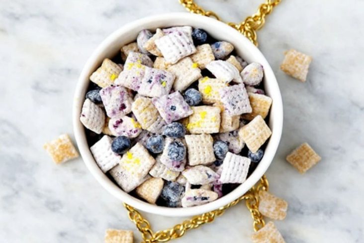 Unique Blueberry Lemon Cheesecake Puppy Chow Treat