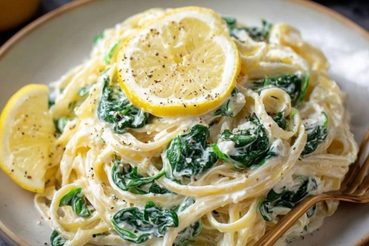 Quick 10-Minute Lemon Ricotta Pasta with Spinach