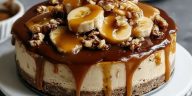 Banana Caramel Nut Cheesecake
