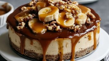 Banana Caramel Nut Cheesecake