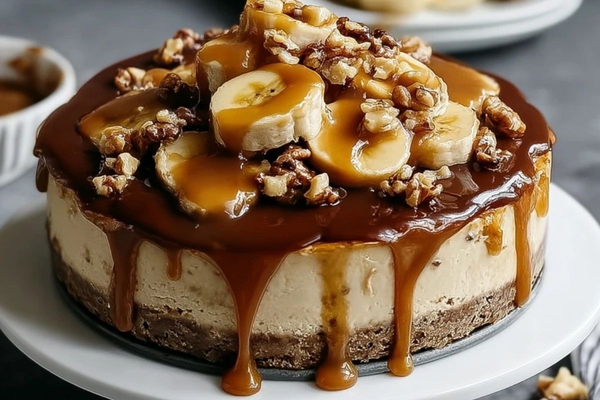 Banana Caramel Nut Cheesecake