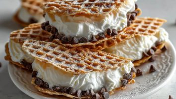 Cannoli Stuffed Pizzelle Sandwiches