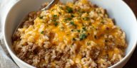 Cheesy Ground Beef and Rice Casserole
