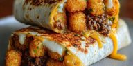 Cheesy Potato Burritos with Crispy Tater Tots